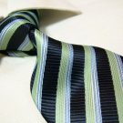 100% polyester tie PL14,extra-long green/black stripe