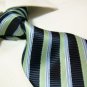 100% polyester tie PL14,extra-long green/black stripe