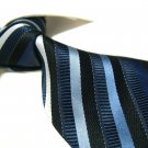 Pure Silk Tie SW2904,blue/white stripe
