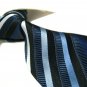 Pure Silk Tie SW2904,blue/white stripe