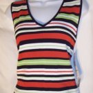 NWT Jones New York black striped knit tank shell top S $59
