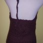NEW JJ Basics brown crochet lined tunic halter top L M