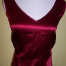 NWT Jones New York garnet red double v-neck silk shell 10 $59