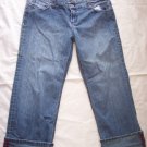 Anchor Blue Stretch distressed blue jean cuffed capri cropped 15