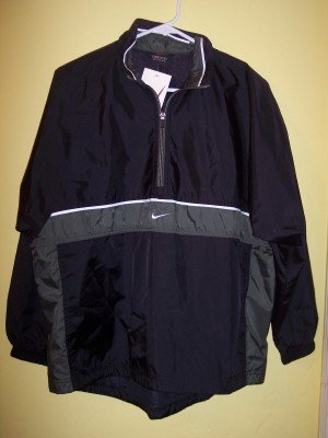 NWT Nike black & green logo windbreaker jacket boys L 14 16