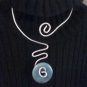 Single, Semi-Precious Aventurine Stone Donut and Wire Necklace ~ Design 4