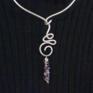 Single, Semi-Precious Stone Bead and Wire Necklace ~ Design 5