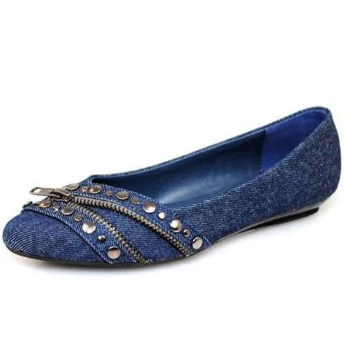 denim ballerina shoes