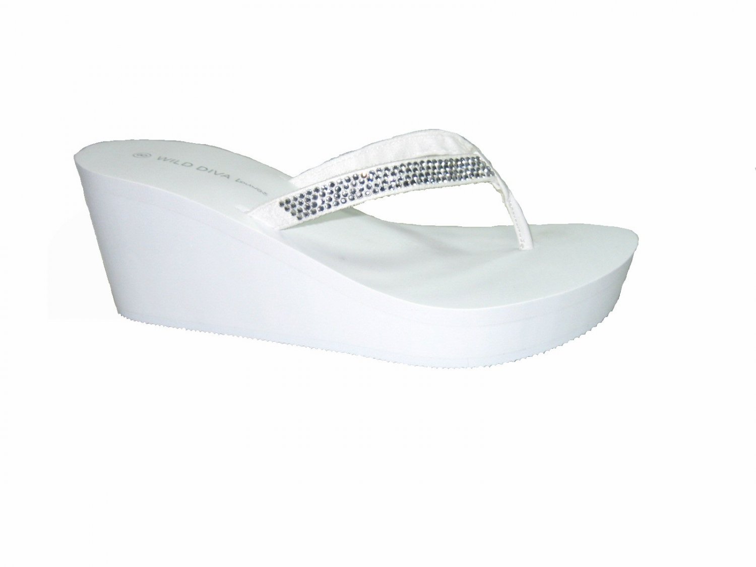 white foam flip flops