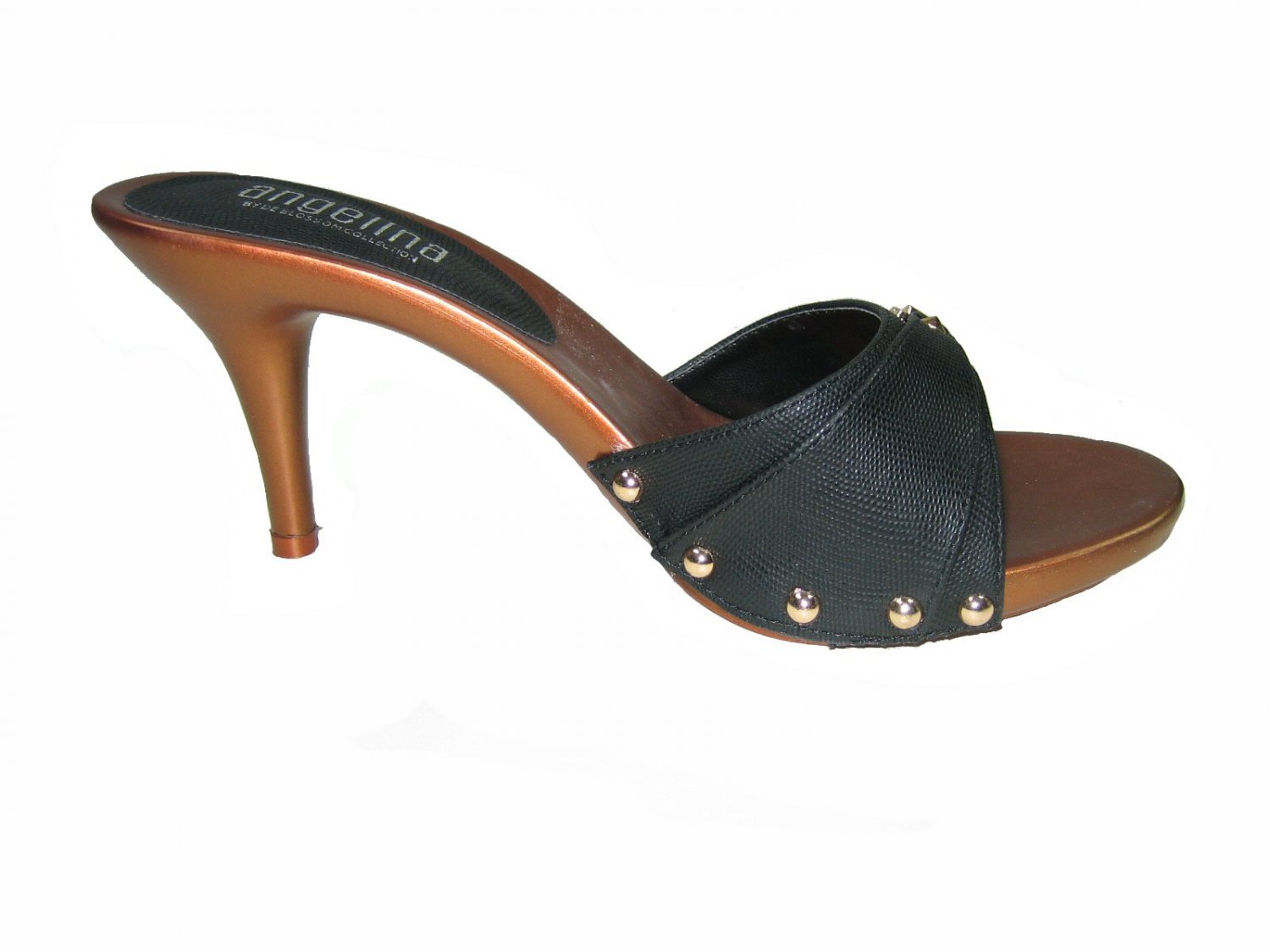 single band stiletto slide sandals