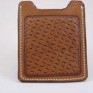 Front Pocket Wallet/Money Clip, Handtooled Leather, Basket Weave WP0002
