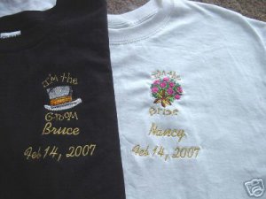 Personalized Bride Groom T-Shirts Set Honeymoon