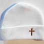 Personalized Baptism Christening White Baby Hat Cross