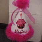 Personalized Baby Happy First Birthday Pary hat  W/Boa