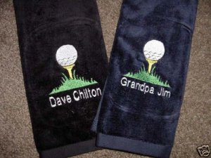 Personalized Mens Golf Ball Towel Dad Grandfather Groom