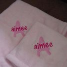 Personalized Pink Baby Blanket Tahoe Blankie Fleece Set