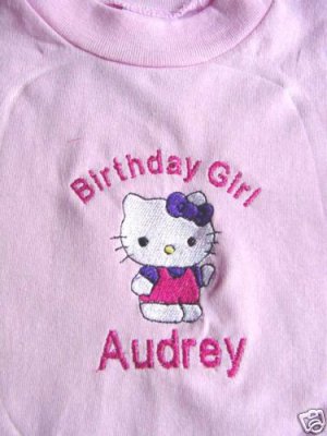 Personalized Girls Hello Kitty Birthday Shirt