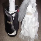 Personalized Wedding  Bride/Groom Wine Bottle Cover Set