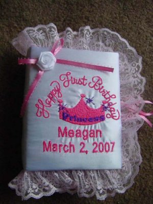 Girls Crown Princess Happy First Birthday Photo Album