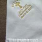 Personalized Baptism Christening Satin Trim Blanket