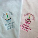 Personalized Babys Happy First birthday Fleece Blanket