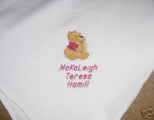 Personalized Winnie the Pooh Infant Baby Fleece Blanket