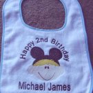 Personalized Happy Birthday Boy/Girl Mickey Minnie bib