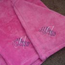 Personalized Girls Hot Pink  Blanket Tahoe Blankie Set