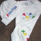 Personalized Boys Baby Infant Newborn Onesie Hat Set
