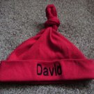 Personalized Red Baby Infant Newborn Knotted Hat Cap
