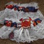 Firefighter Fireman Wedding Bridal Garter Set White Or Ivory