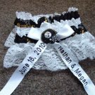Personalized Pittsburgh Steelers NFL Football Garter Set Add your names and date
