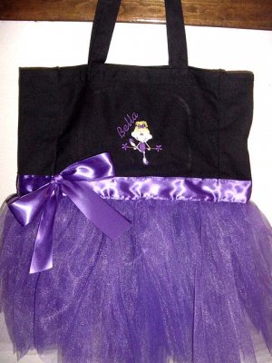 Ballerina Ballet PreBallerina Dance Dancer Tote Bag with tutu Personalized Girls Toddler
