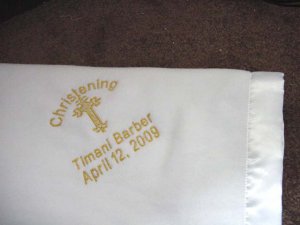 Personalized Baby Newborn Church Baptism Christening Orthodox Satin Trim Blanket