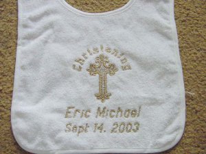 Personalized Baptism Christening Orthodox God Bless Baby Newborn Keepsake Bib