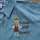 Girl Scout Brownie Troop Leader Ladies Denim Shirt Long or Short Sleeves Personalized Embroidered