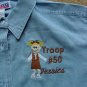 Girl Scout Brownie Troop Leader Ladies Denim Shirt Long or Short Sleeves Personalized Embroidered