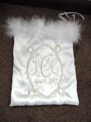 Personalized WEDDING MONEY CARD BAG BRIDAL PURSE w/boa
