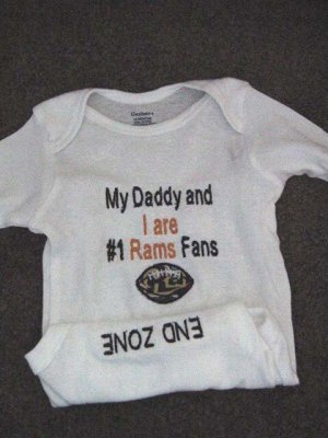 St. Louis Rams NFL Football Baby Infant Newborn Onesie Creeper Hat Beanie Set