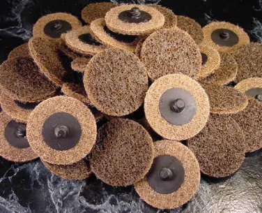50 2" Coarse ROLL LOCKS SCOTCH BRITE SANDING DISC roloc MADE IN USA! Heavy duty