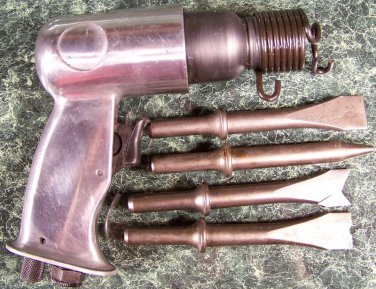 7 pc AIR HAMMER TOOL with .401 shank CHISELS Built in regulator 150mm big one