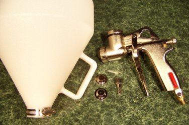 AIR WALL and CEILING TEXTURE HOPPER GUN Tall 3 Nozzle Built in Air Regulator
