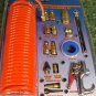 COIL AIR HOSE with BLOW GUN, Tire Gauge and Brass AIR TOOL ACCESSORIES couplers