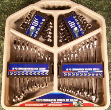 32pc Combination CV-R WRENCH SET SAE and METRIC Sizes Stubby and Regular lengths