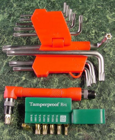 18pc Tamper Proof STAR and TORX BIT SET offset and L shape new tool torque