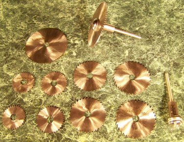 New 12 pc HSS SAW BLADE DISCS w/2 Holders Mini Hobby Blades dremel drill rotary