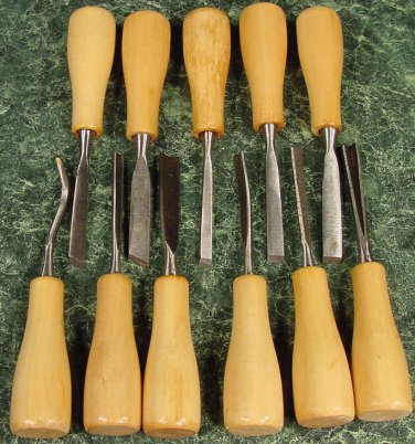 11pc. WOOD CARVING CHISEL TOOL SET New mini lathe tools