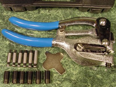 HAND POWER PUNCH KIT Sheet Metal Tool 7 Sizes 9/32" Over 1 Ton of Punching Power