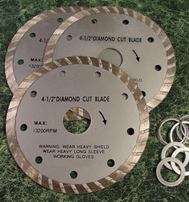 3pc. 4-1/2" Wet / Dry DIAMOND CUT SAW BLADE mason tile