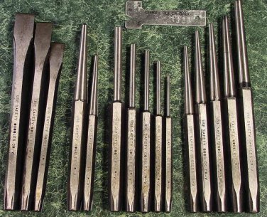 16pc. Heavy Duty PUNCH AND CHISEL SET new tool Chrome Vanadium Steel